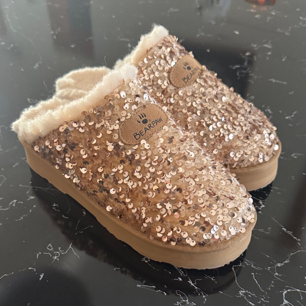 BearPaw Sequin Clog Slippers in